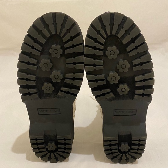 Sincerely Jules Harley White Leather Lace Up Zipper Combat Boots Size 7.5M - Picture 9 of 12